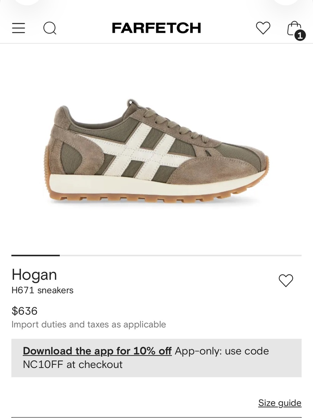 New Hogan H671 Taupe Sneakers with White Side Stripe size 7